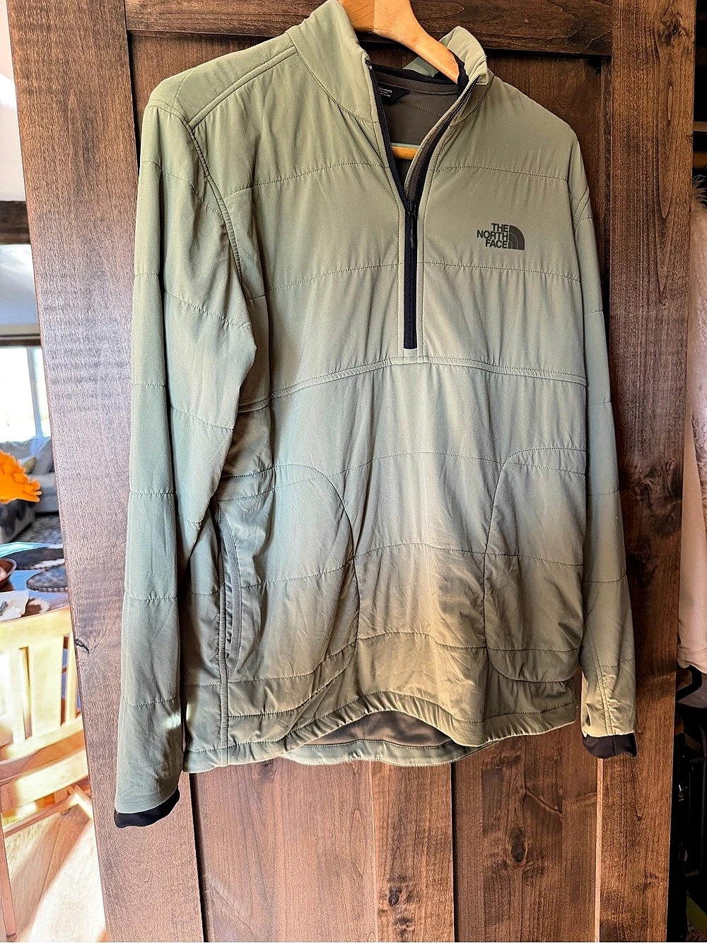The North Face Men's Longs Peak Quilted 1/4-Zip Pullover Large Green